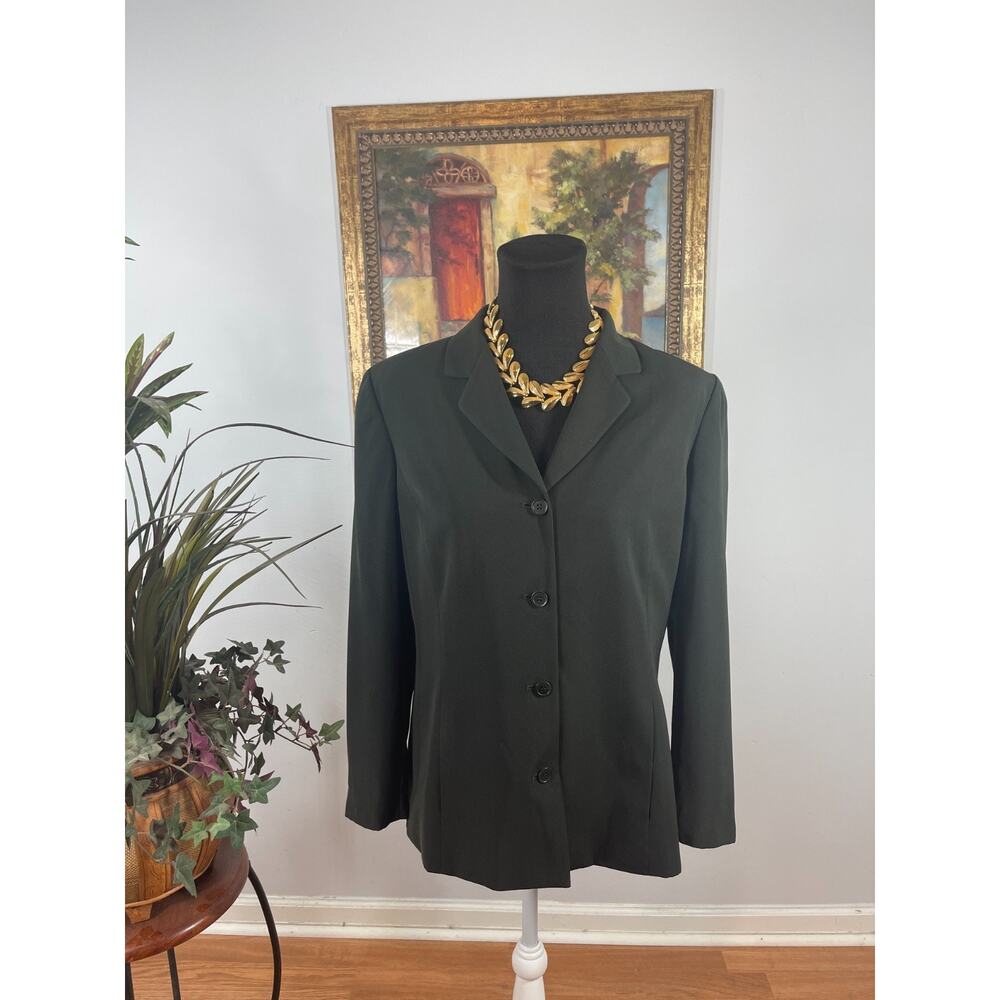 Liz Claiborne Blazer Women Size 10 Black Lapel Notched Sophisticated Wardrobe‎